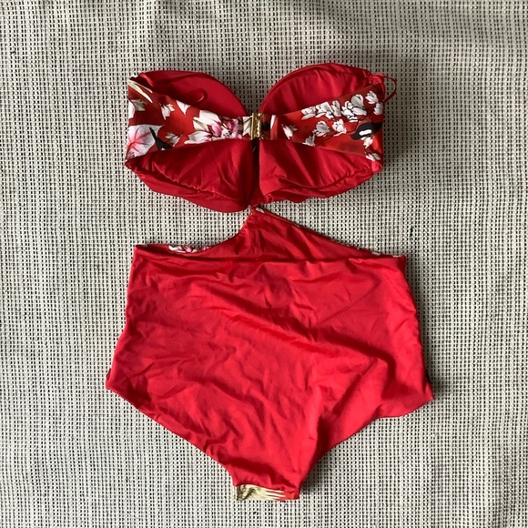 SHIVAN & NARRESH Red printed maillot swimsuit - Picture 7 of 10